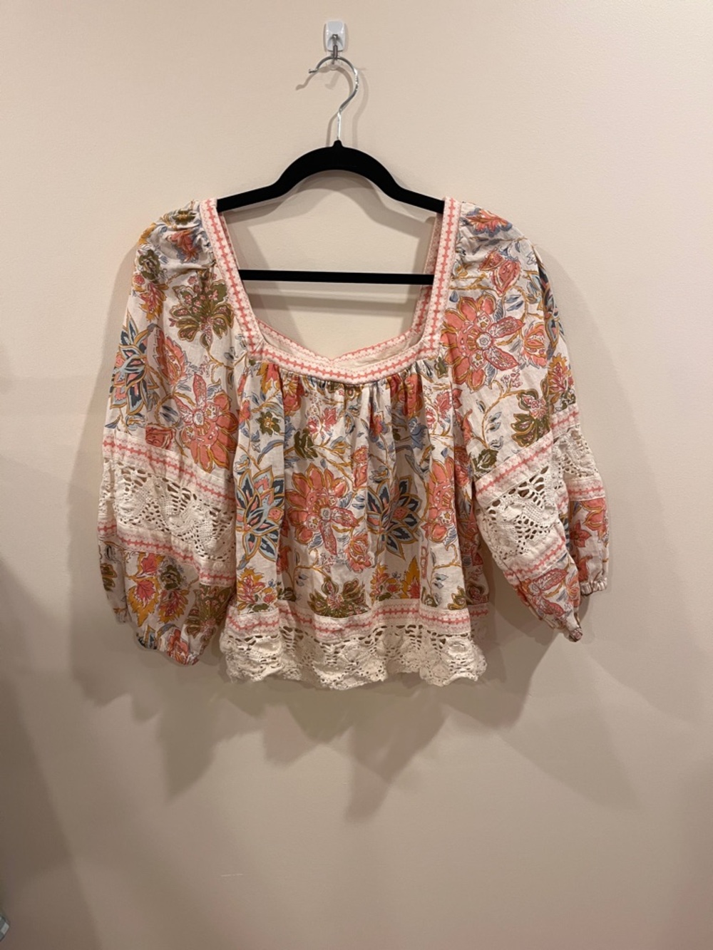 Christian Siriano Crochet-Trim Top Size L